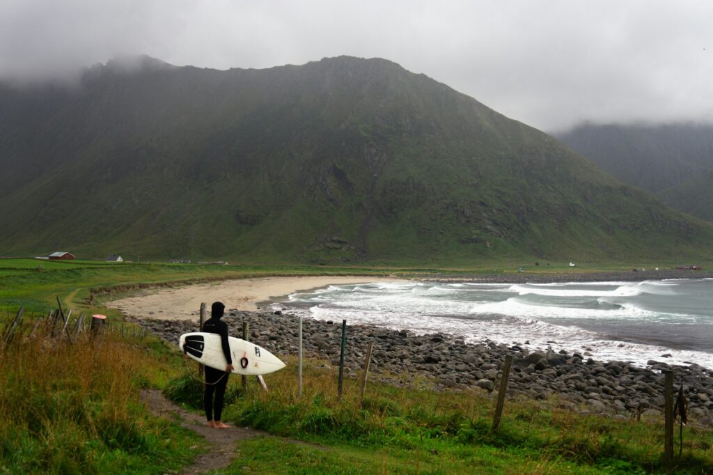 The arctic beach Unstad in the Lofoten 